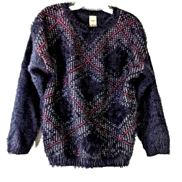 NWT Oshkosh B'gosh Girls Knit Pullover Sweater Furry Diamond Cardigan To… - Picture 9 of 9